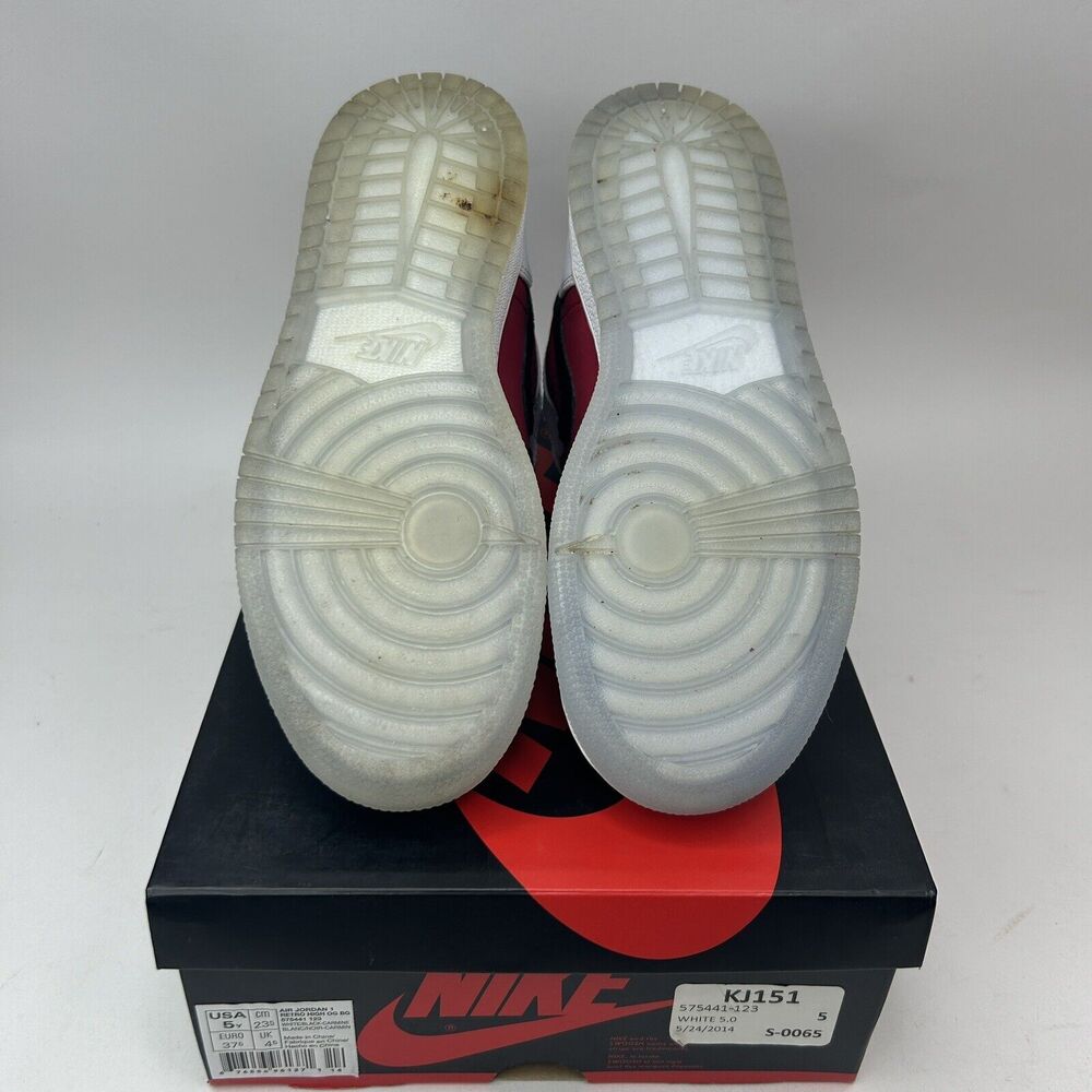Nike Air Jordan Retro 1 High OG BG “Carmine/Red White” 2023 - Picture 7 of 8